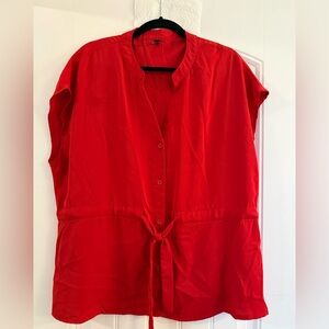 Red Women's Button-Up Top